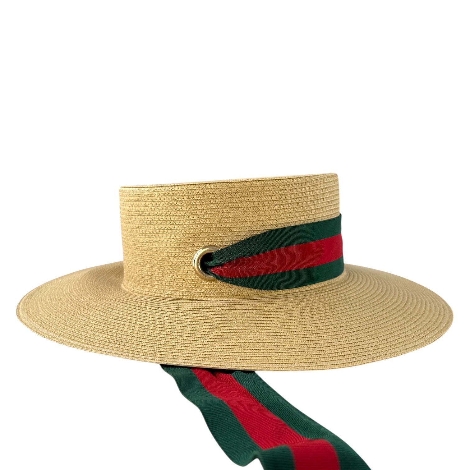 Gucci Sherry Line Straw Boater Hat